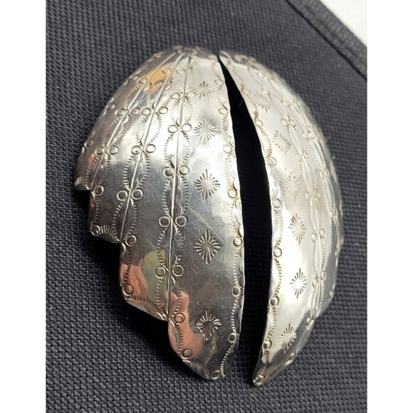 Stunning Hand Made Sterling Silver Statement Earrings Southwest Native Tribal - Picture 6 of 16